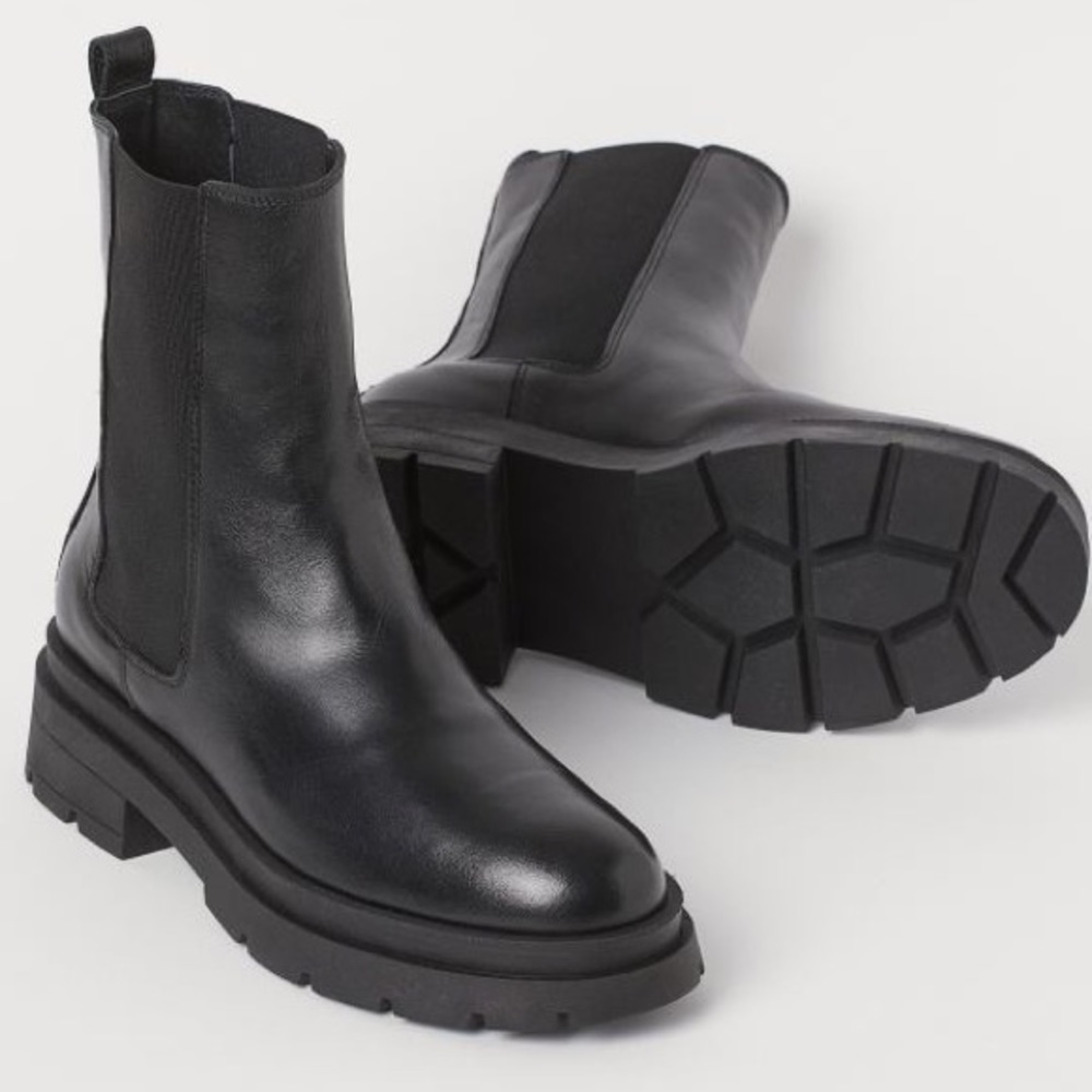 H&M Premium Leather Chelsea Boots 39 / 8 8.5